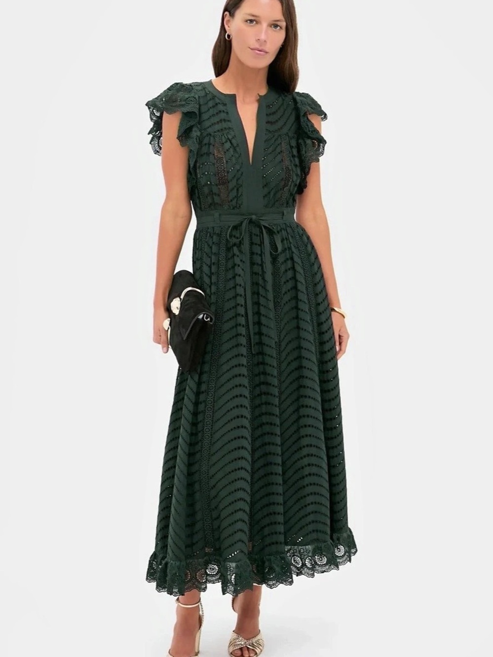 NWT Ulla Johnson Olga Flutter Sleeve Midi Dress, size 0